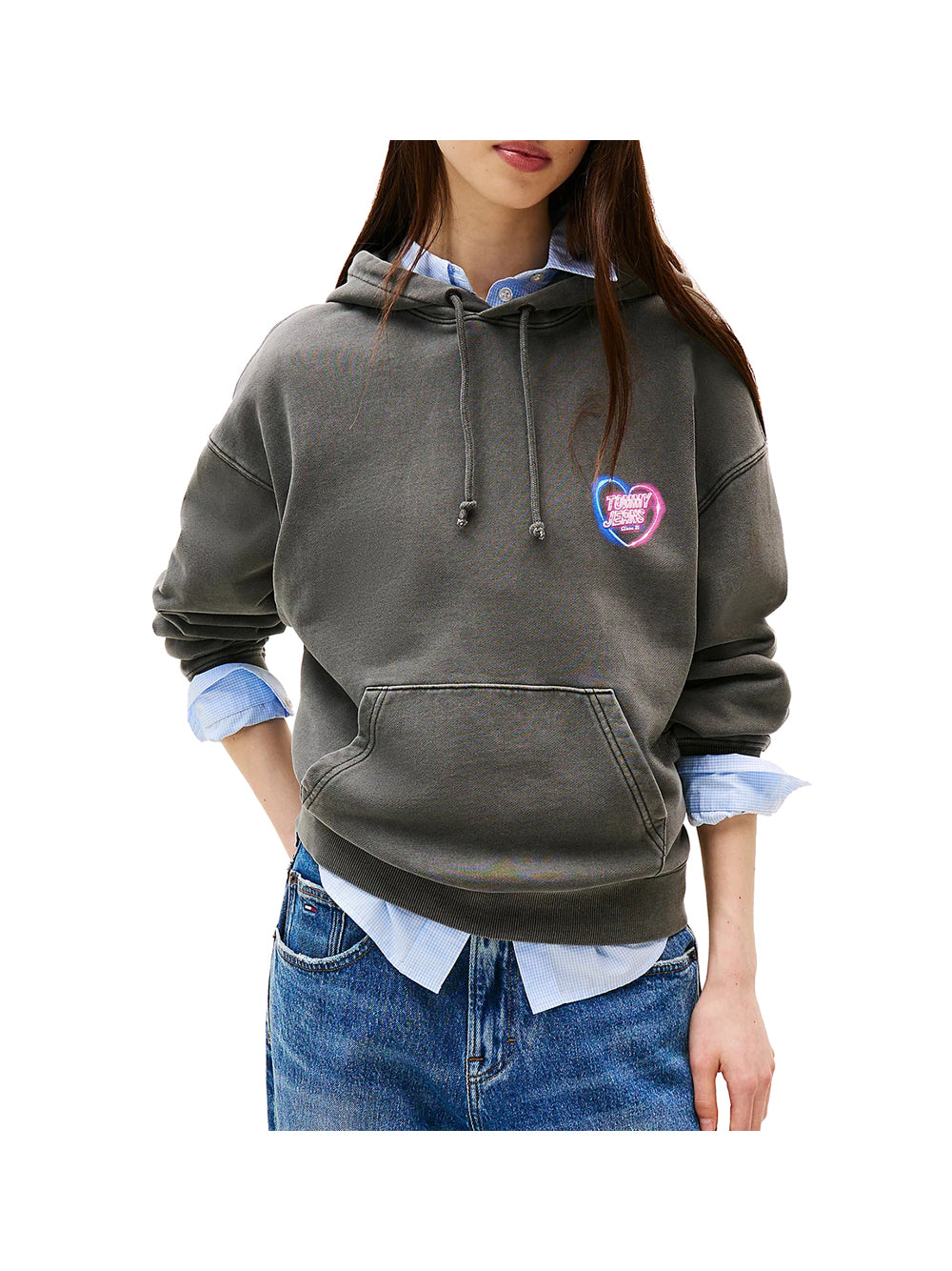 TOMMY JEANS 1USCITA Tommy Jeans Tjw Bxy Neon Hoodie Felpa Donna Nero Nero