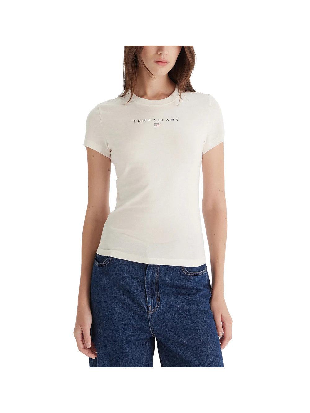 TOMMY JEANS 2USCITA Tommy Hilfiger T-Shirt Tjw Slim Biling Linea Bianco Bianco