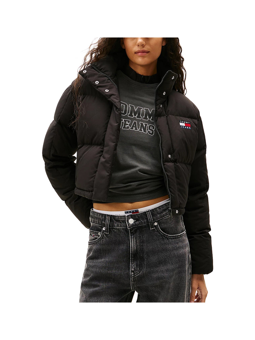 TOMMY JEANS 2USCITA Giubbotto Tommy Hilfiger Alaska Cropped Fit Nero Nero