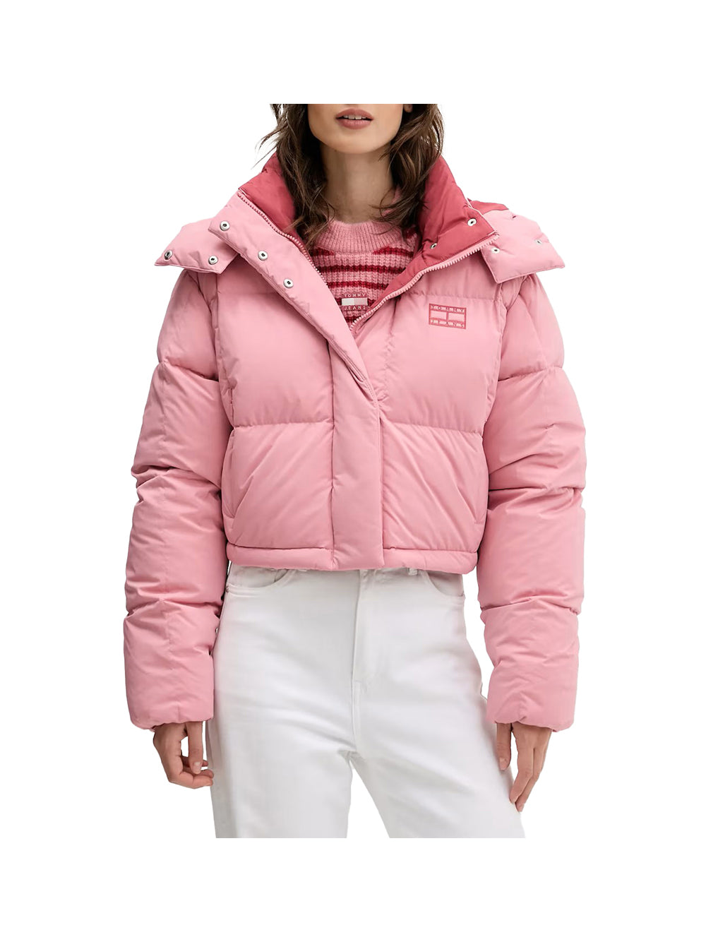 TOMMY JEANS 2USCITA Giubbotto Tommy Hilfiger Alaska Cropped Fit Rosa Rosa