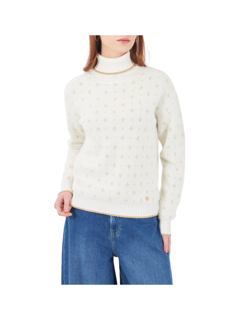 YES ZEE Maglia Dolcevita Yes Zee - Avorio Avorio