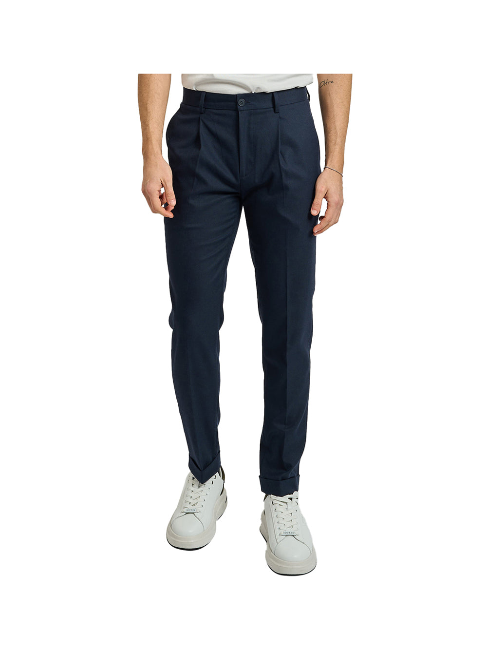YES ZEE STC Pantaloni Yes Zee Con Pinces - Blu NAVY