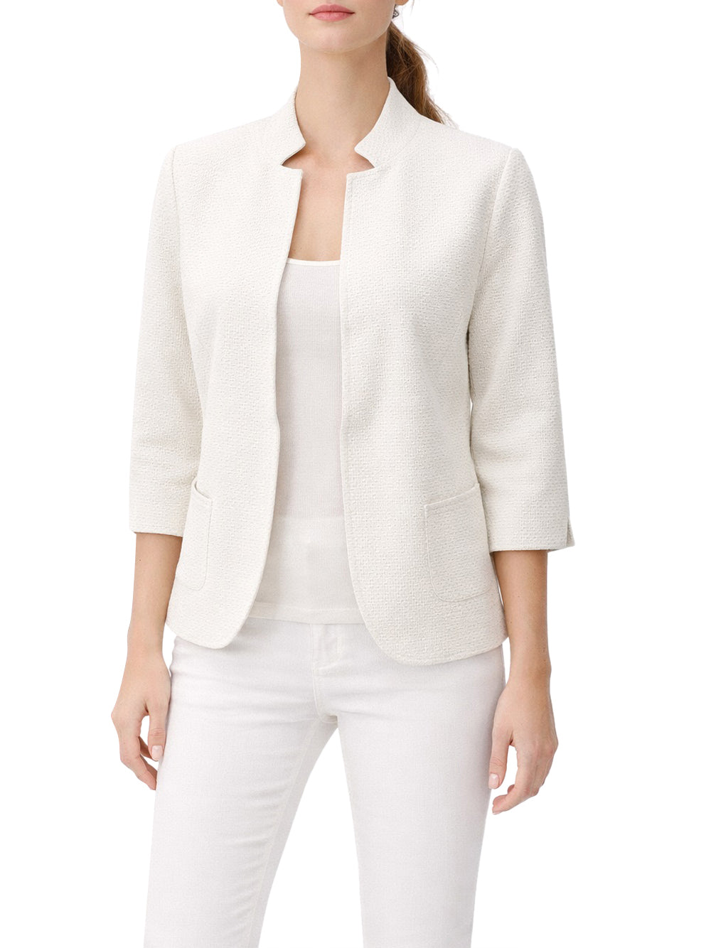 ANIS WHITE Giacca Aperta Anis White Manica 3/4 - Bianco Sporco Bianco