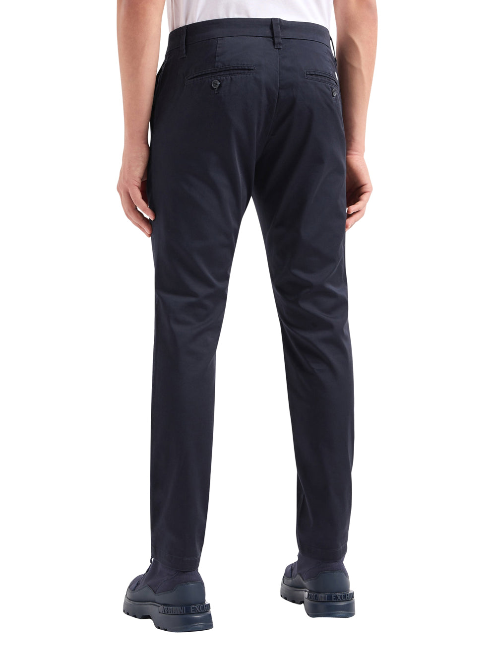 ARMANI EXCHANGE Pantaloni Chino In Popeline Di Cotone - Blu Blu