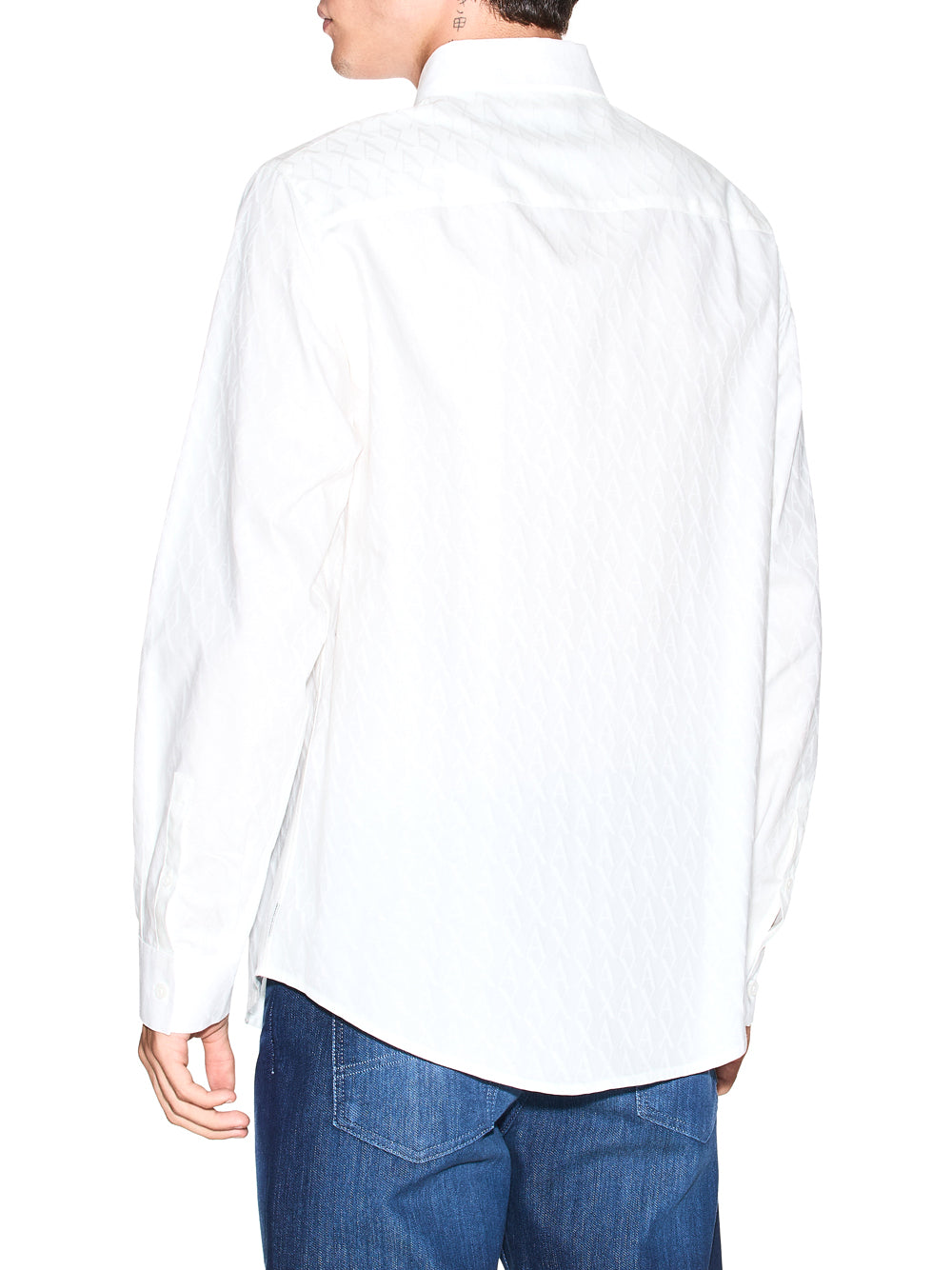 ARMANI EXCHANGE Armani Exchange Camicia regular fit in cotone jacquard Bianco Off White