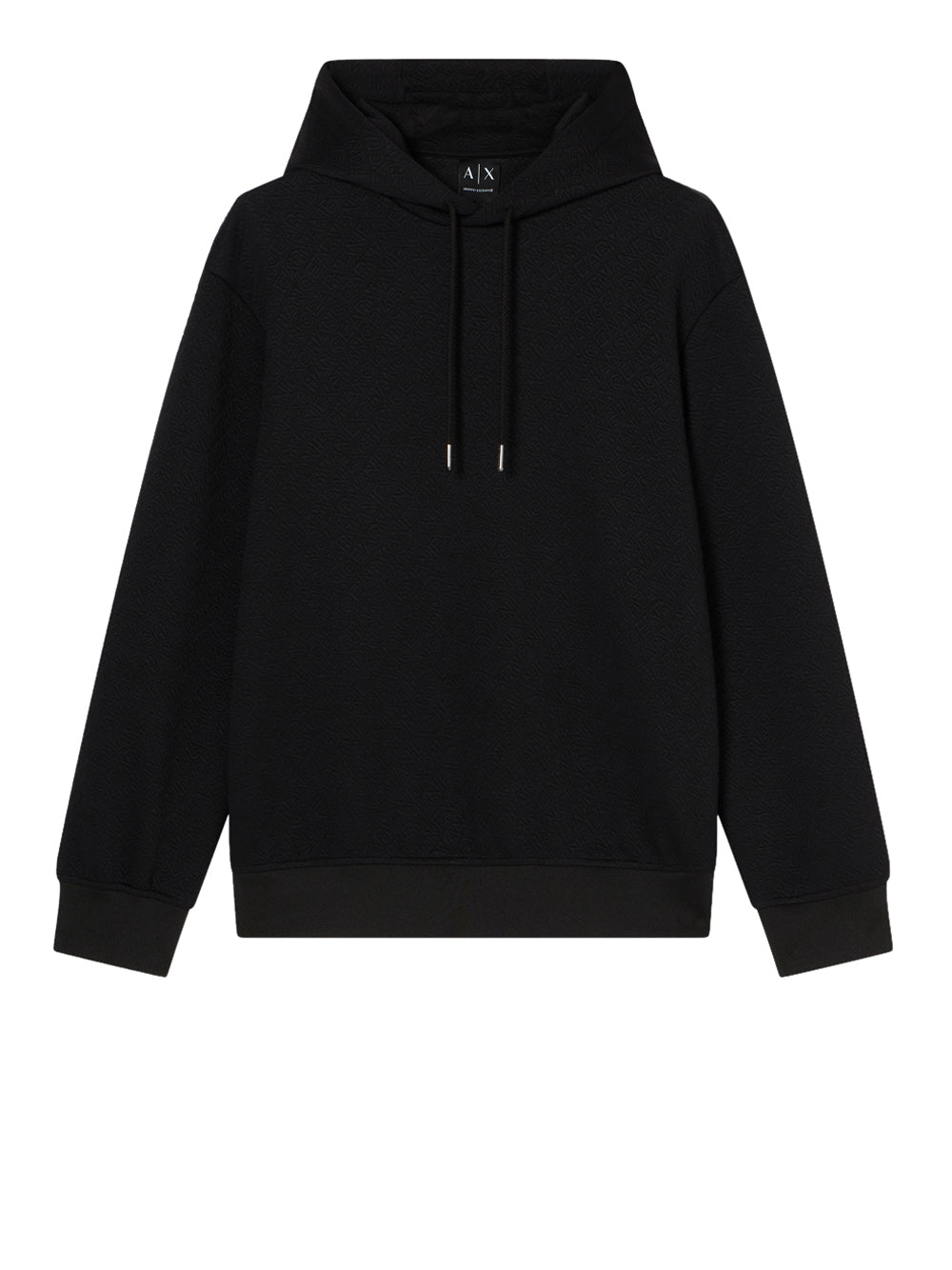 ARMANI EXCHANGE Felpa Armani Exchange con Cappuccio Jacquard Stretch Nero BLACK