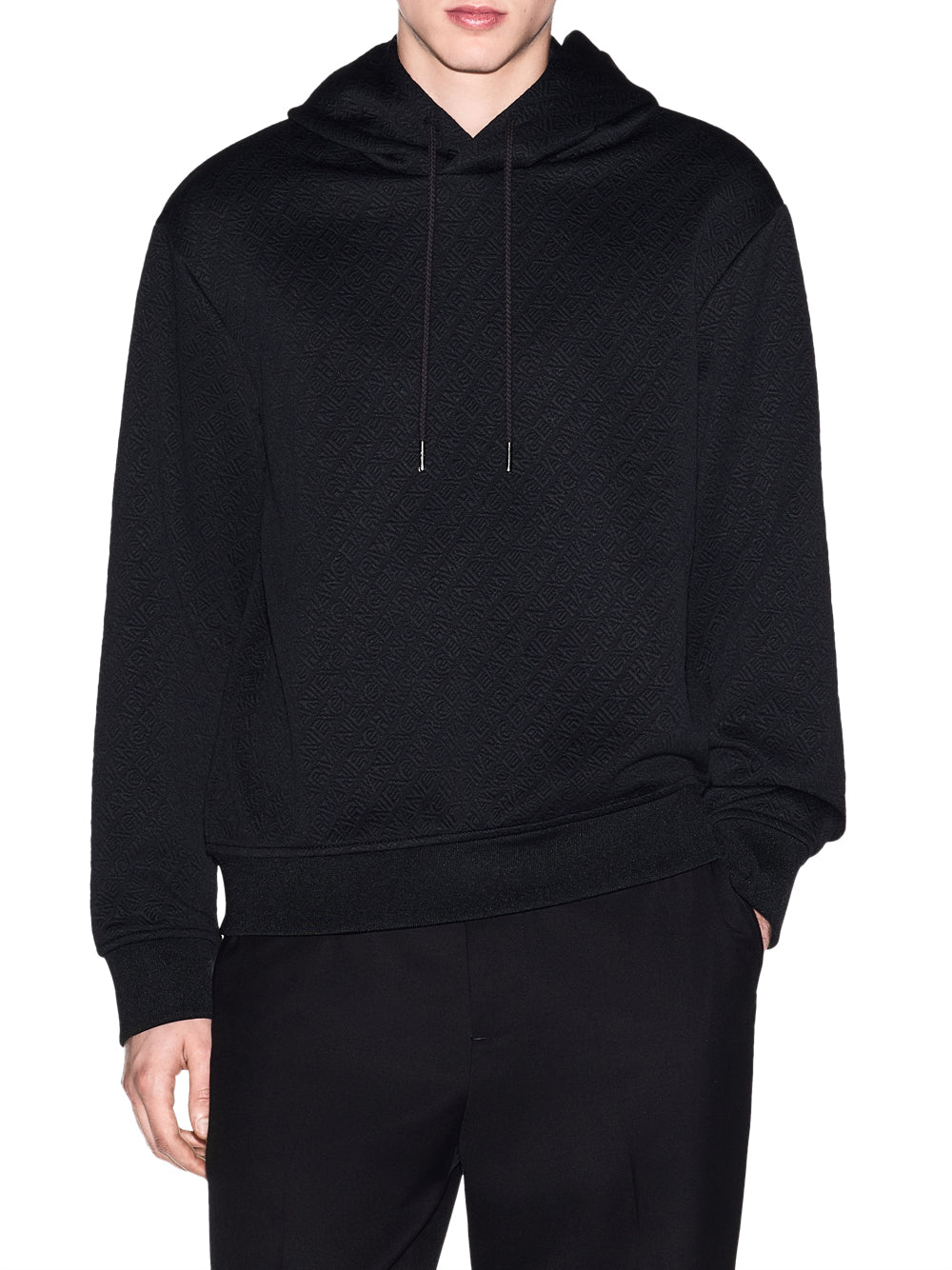 ARMANI EXCHANGE Felpa Armani Exchange con Cappuccio Jacquard Stretch Nero BLACK