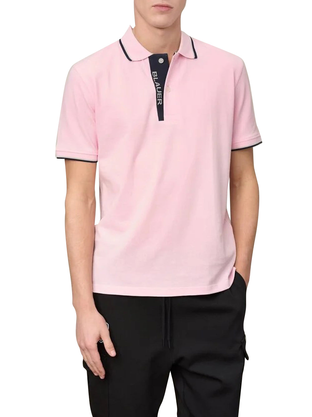 BLAUER Polo Doppia Riga Logata Parkson Blauer - Rosa Rosa