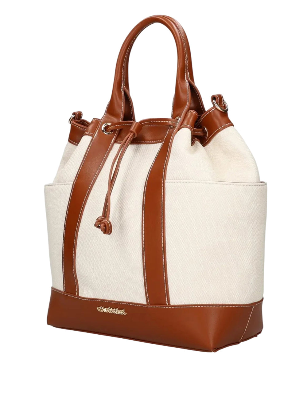 CAFE'NOIR Secchiello Café Noir Effetto Canvas - Cuoio/Beige CUOIO/BEIGE