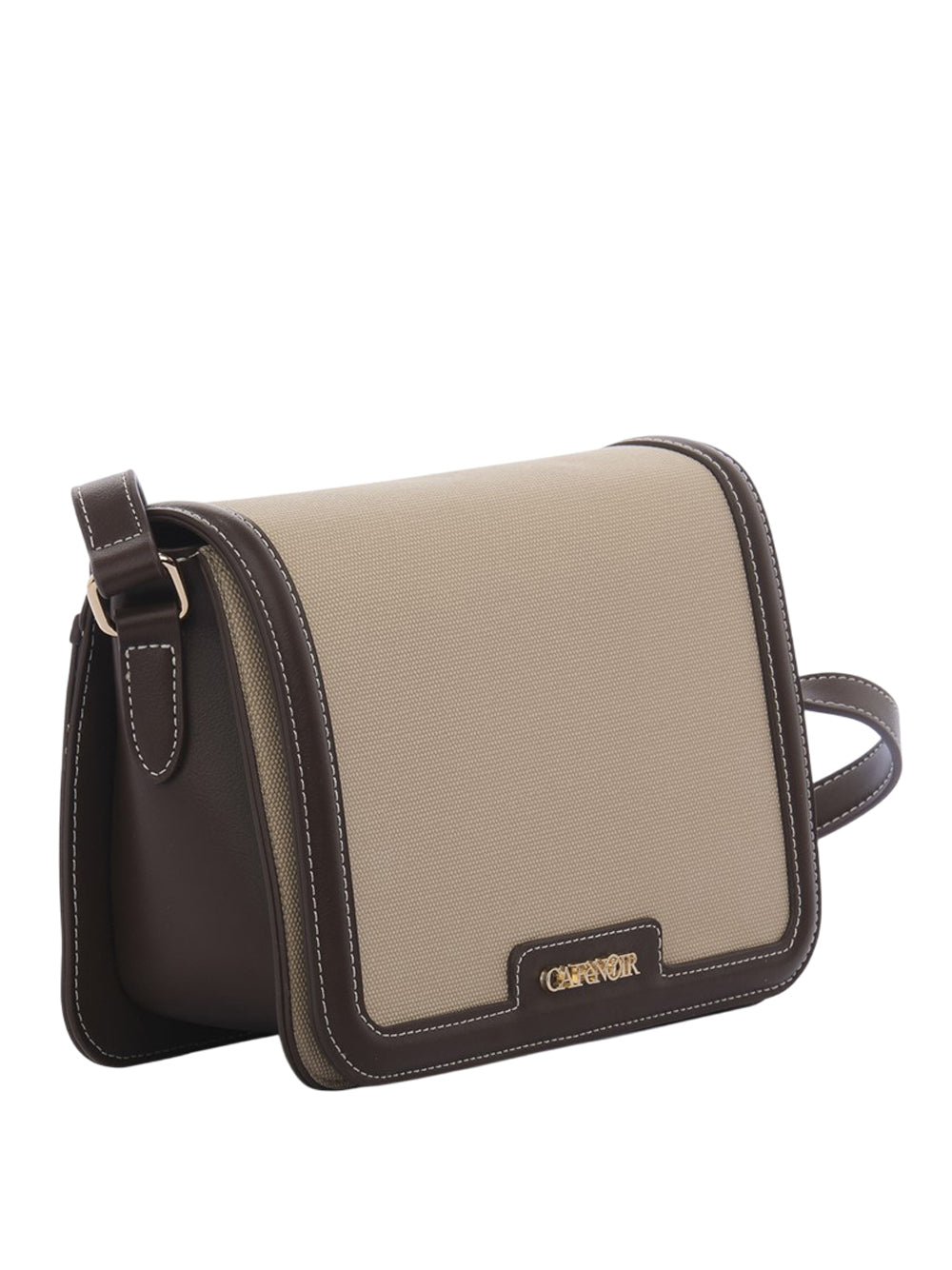 CAFE'NOIR Borsa A Tracolla Café Noir Effetto Canvas - Marrone/Beige Moro/beige