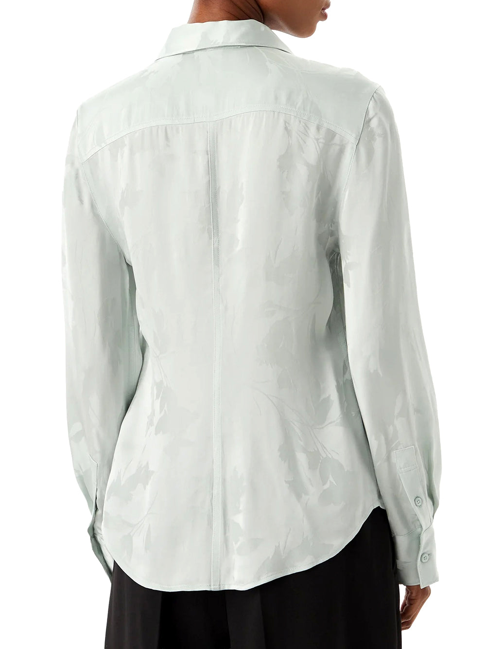 CALVIN 1LINEA 2USCITA Calvin Klein Camicia Viscose Jacquard Slim Verde Acqua Pale Meadow Floral Cuttings Ja