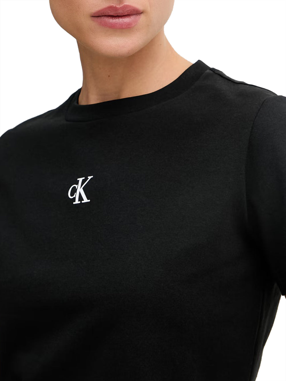 CALVIN2 2USCITA Calvin Klein T-Shirt Logo Cropped - Nero BLACK