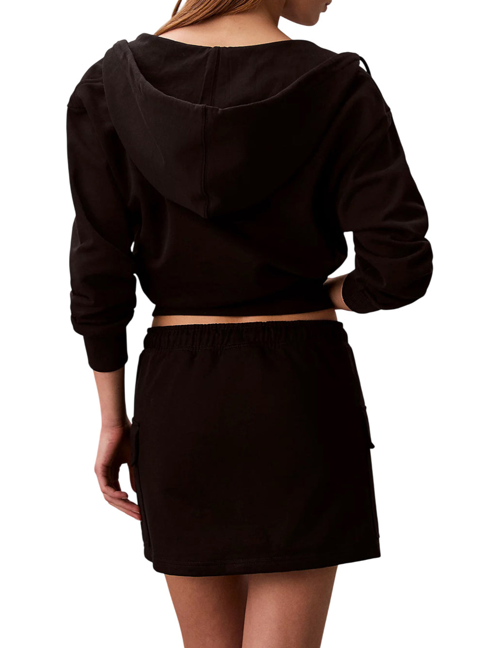 CALVIN2 2USCITA Gonna Cargo Calvin Klein In Spugna Di Cotone - Nero Nero