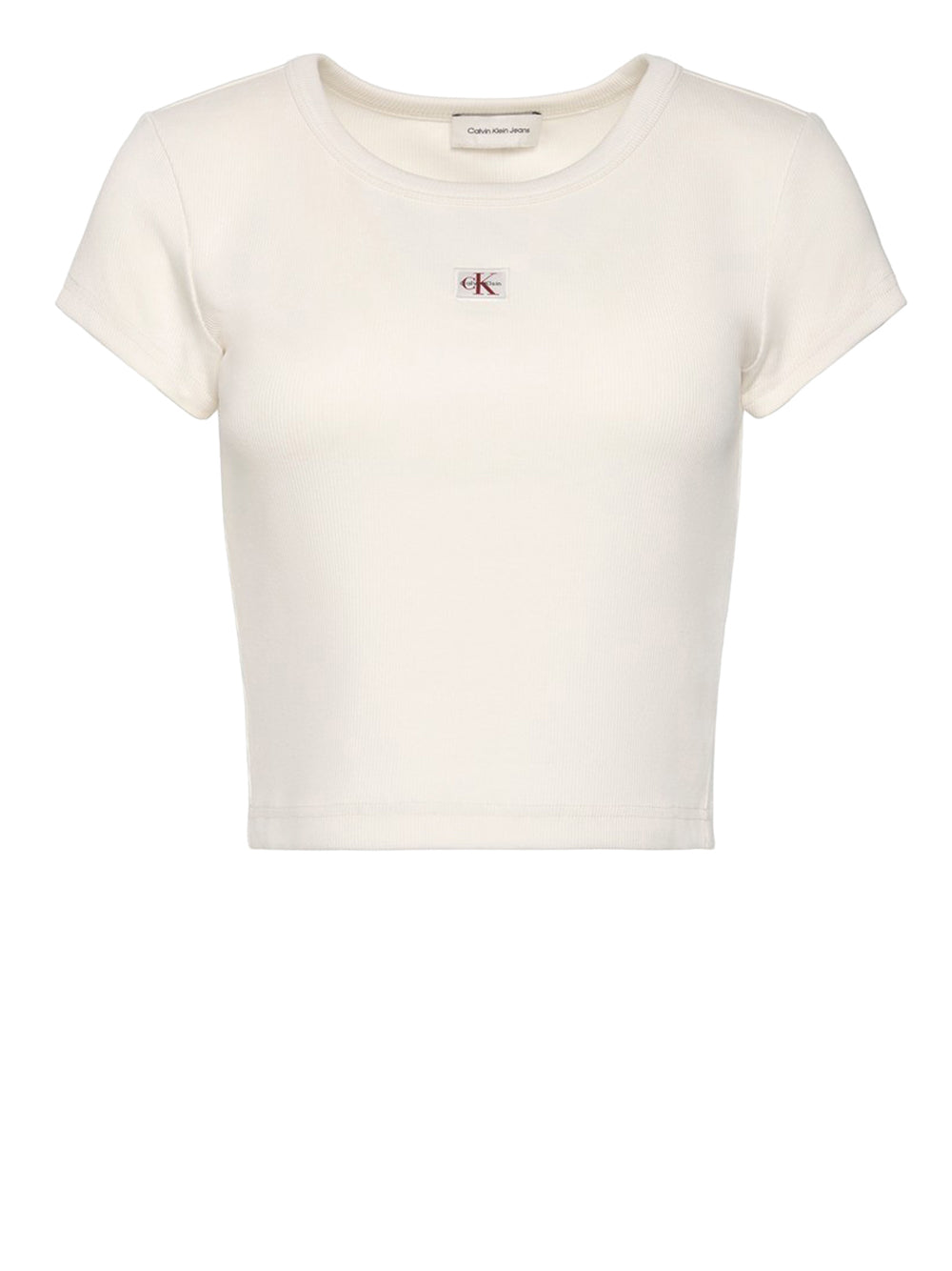 CALVIN2 2USCITA Calvin Klein T-Shirt A- Woven Label - Bianco Calico