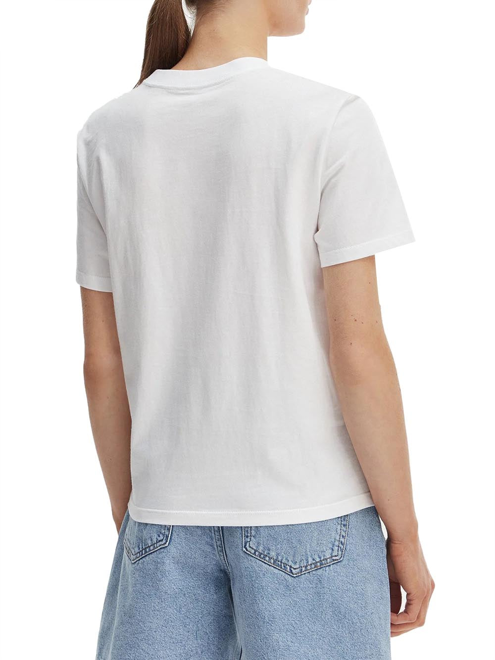 CALVIN2 2USCITA T-Shirt Calvin Klein Logo Frontale Bianco Bright White