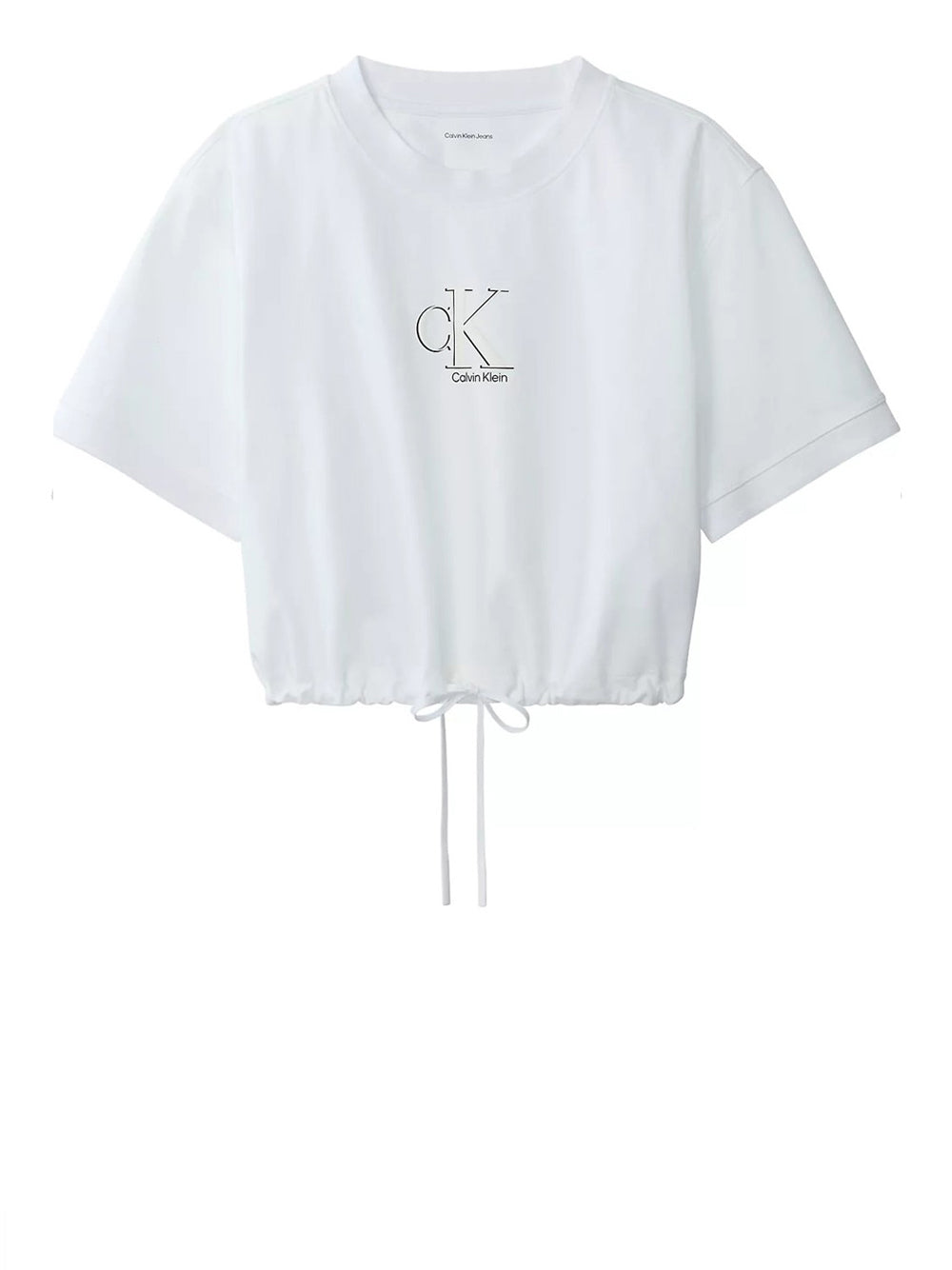 CALVIN2 2USCITA T-Shirt Calvin Klein Ss Cooling Jrsy Tie Waist Crop t Bianco Bright White