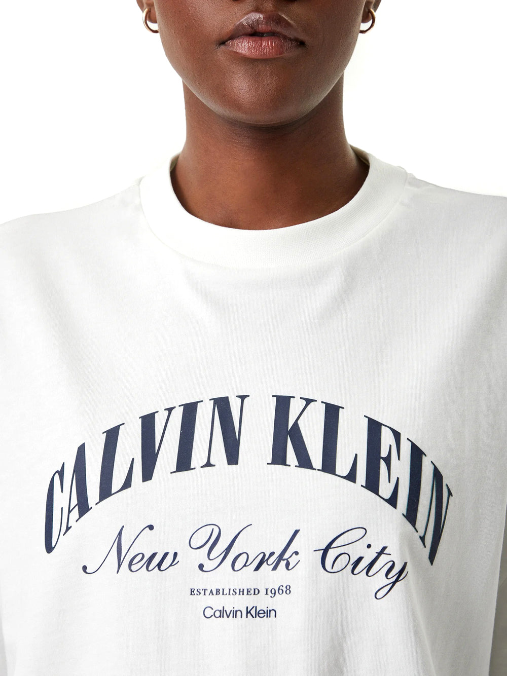 CALVIN2 2USCITA Calvin Klein T-shirt Con Logo In Stile College Corta - Bianco Bright White