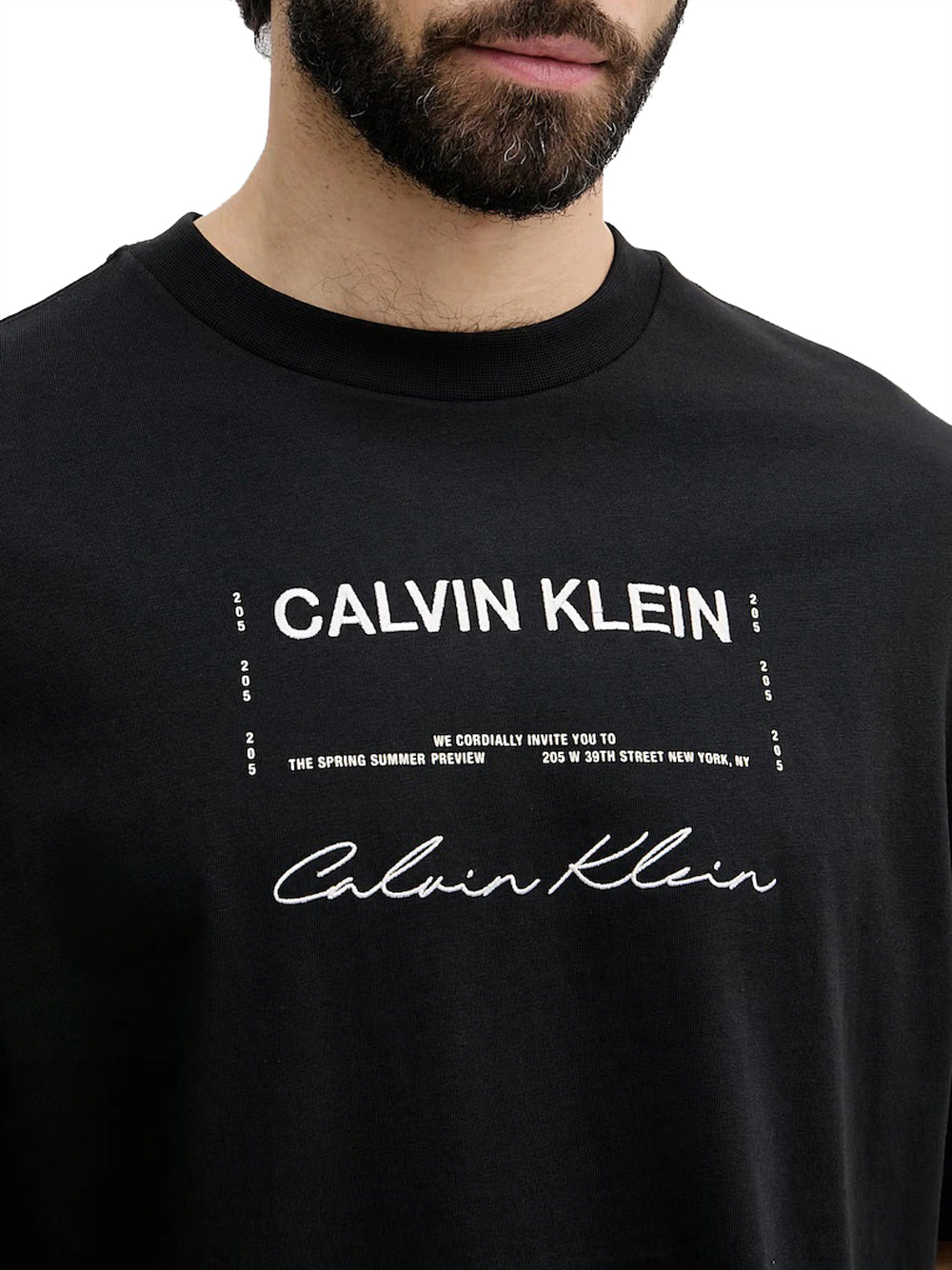 CALVIN2 2USCITA Calvin Klein T-Shirt Logo Frontale - Nero BLACK