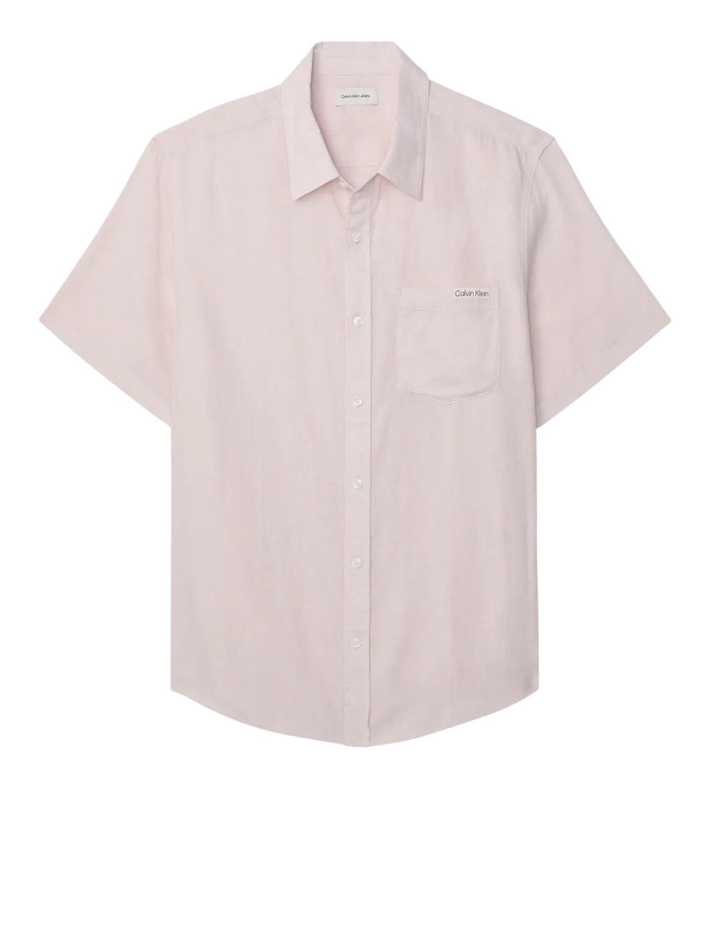 CALVIN2 2USCITA Camicia Calvin Klein Ss Solid Causal Line- Rosa Prairie Peach