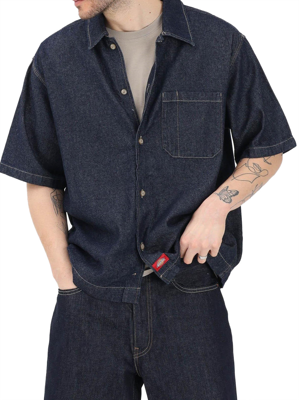 DICKIES Camicia DK0A88PH Dickies - Denim Rinsed