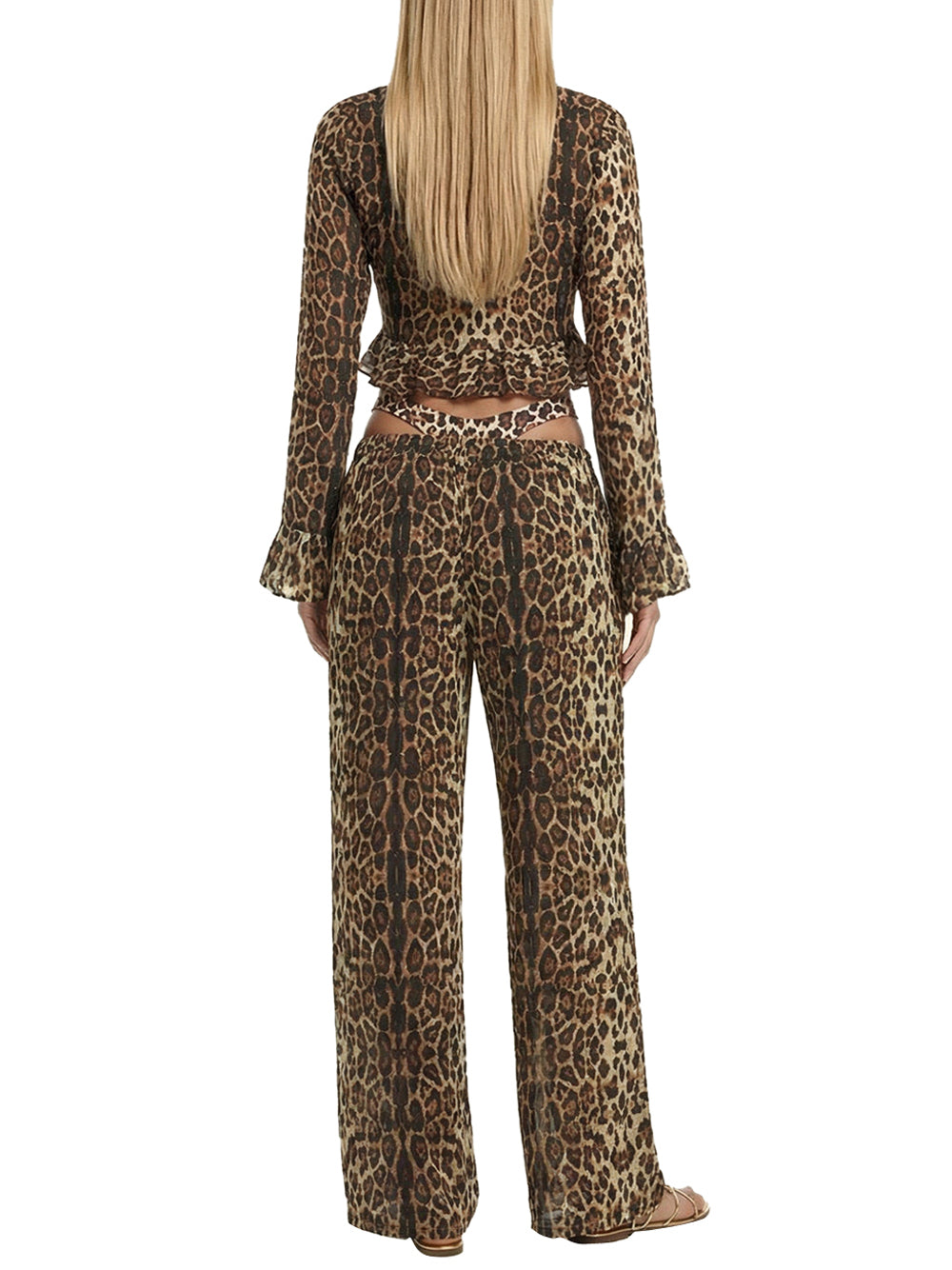 F**K Pantalone Palazzo F**K - Leopardato LEOPARD