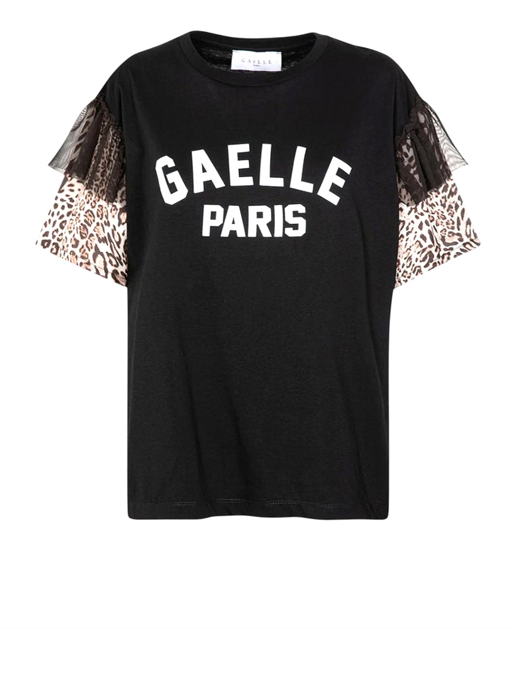 GAELLE PARIS Gaelle Paris T-shirt Paricollo Mezza Manica Con Dettaglio Manica In Raso Nero Nero