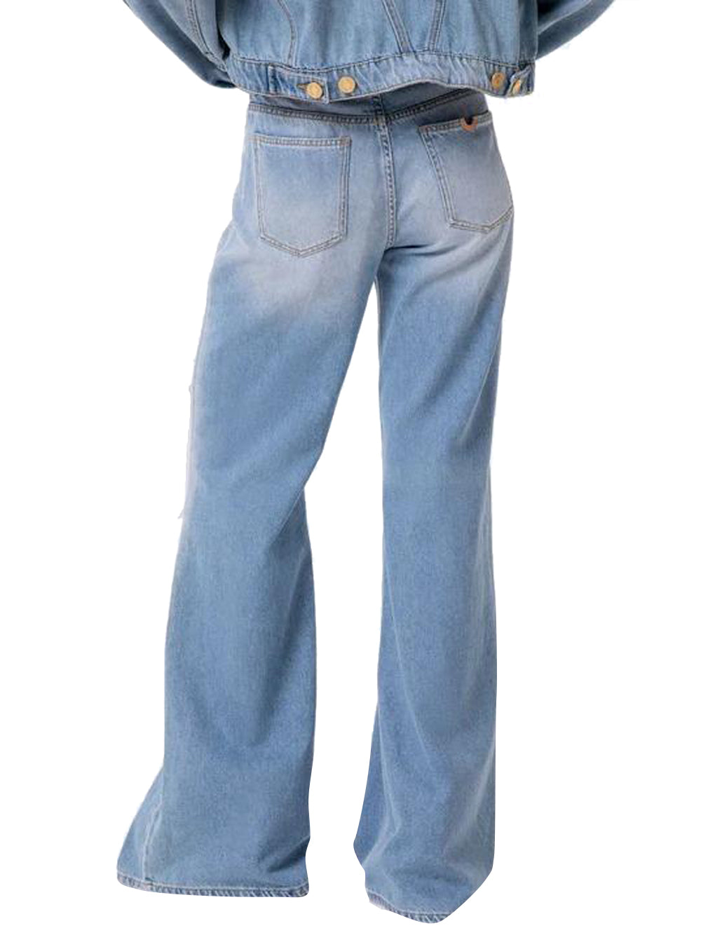 GAELLE PARIS Jeans Gaelle Paris Wide Leg Regular Con Cintura Nappine - Denim DENIM