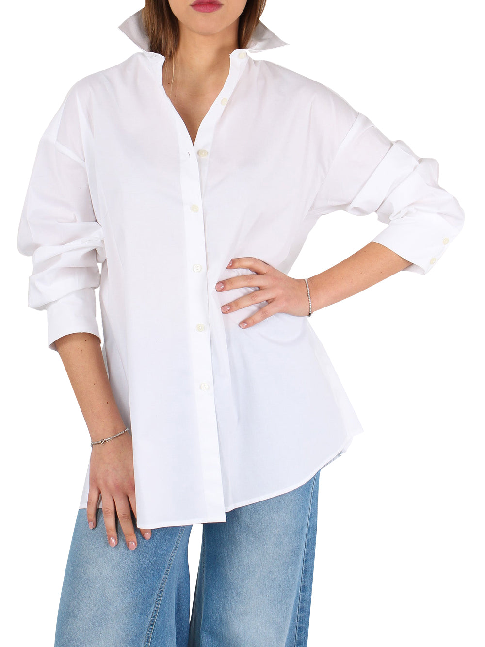 GAELLE PARIS Camicia Gaelle Paris Con Apertura Sul Retro - Bianco Ottico Bianco