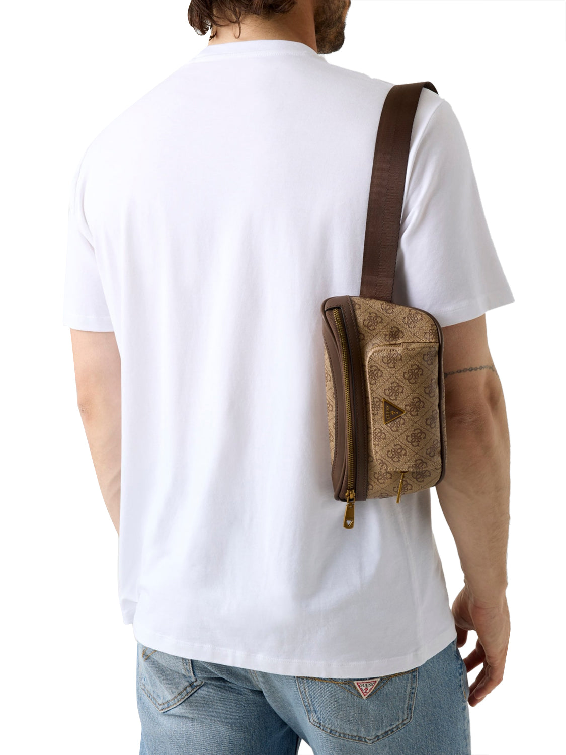 GUESS 1 USCITA Marsupio Milano Smart 4G Logo Guess - Beige BEIGE/MARRONE