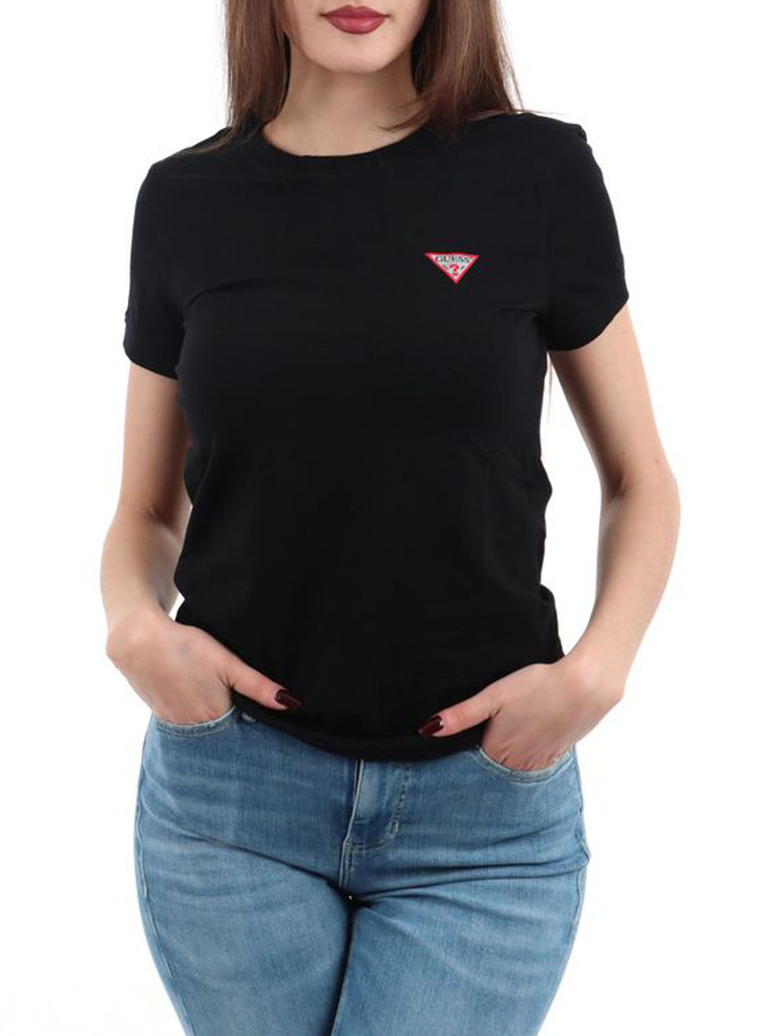 GUESS 1 USCITA T-Shirt Ss Cn Mini Triangle Guess - Nero Nero
