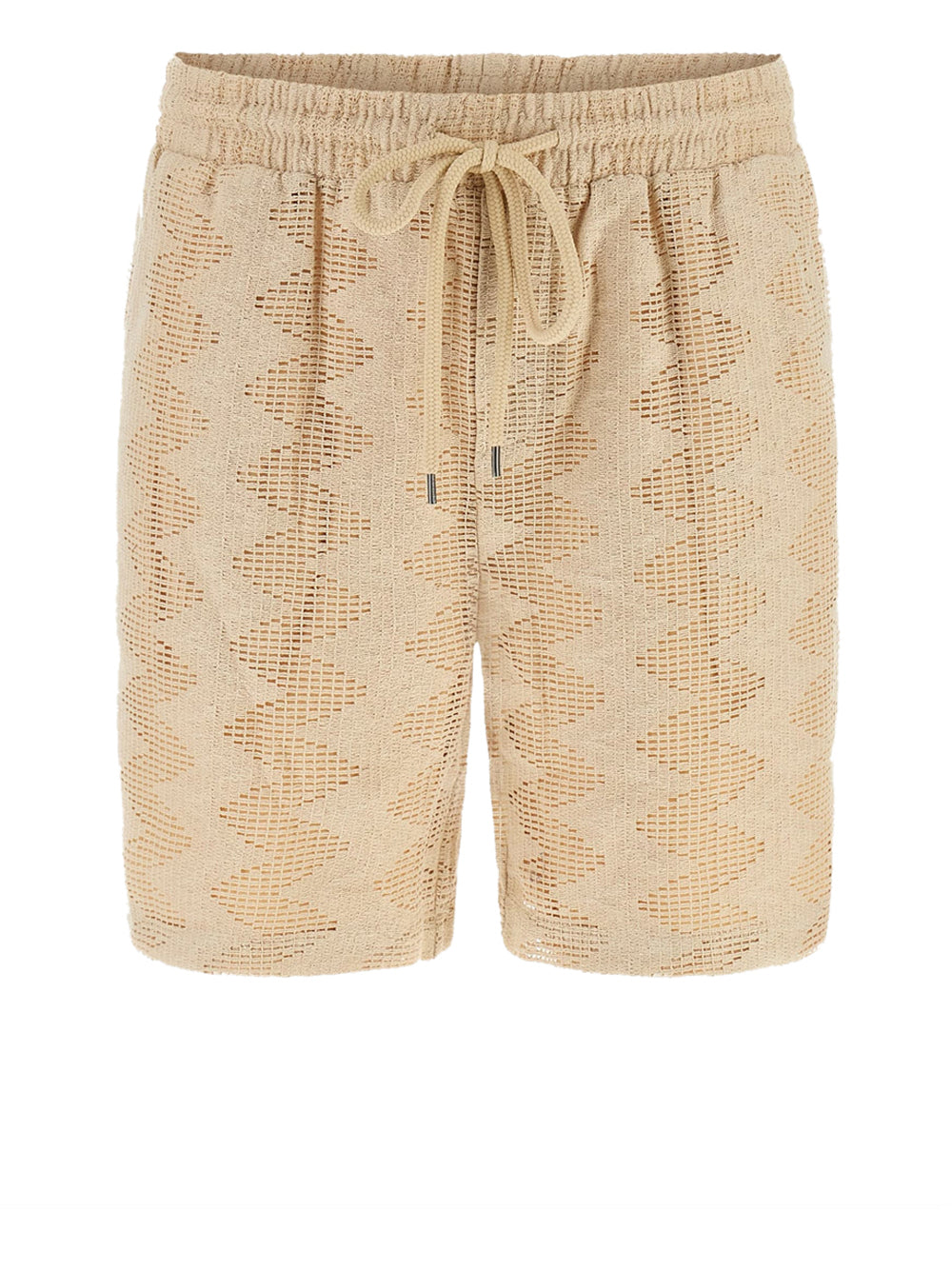 GUESS 2 USCITA Bermuda Corti A Coste Lattice Knit Guess - Beige Beige