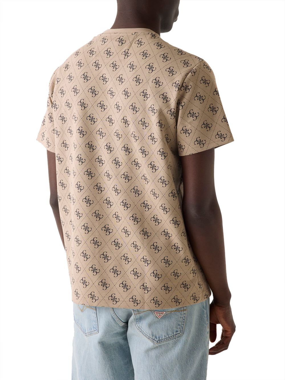 GUESS 2 USCITA T-shirt Guess Con Logo Jacquard - Beige Beige