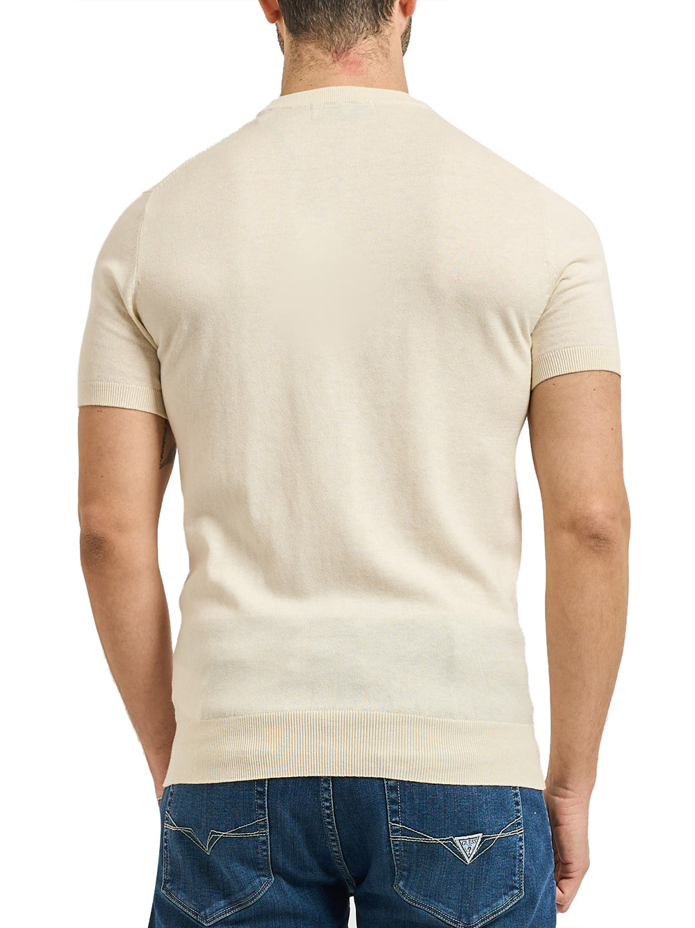 GUESS 2 USCITA Maglia Guess Lewis Cn Ss Cotton - Vaniglia/Crema Vanilla Cream