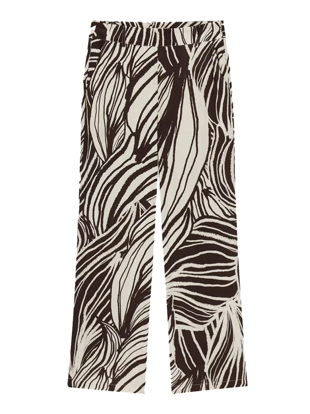 GUESS 2 USCITA Pantalone Guess In Viscosa - Marrone/Crema Marrone/crema