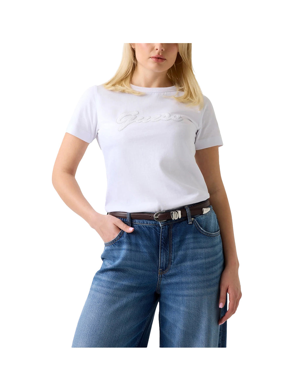 GUESS 2 USCITA T-Shirt Guess - Bianco Pure white