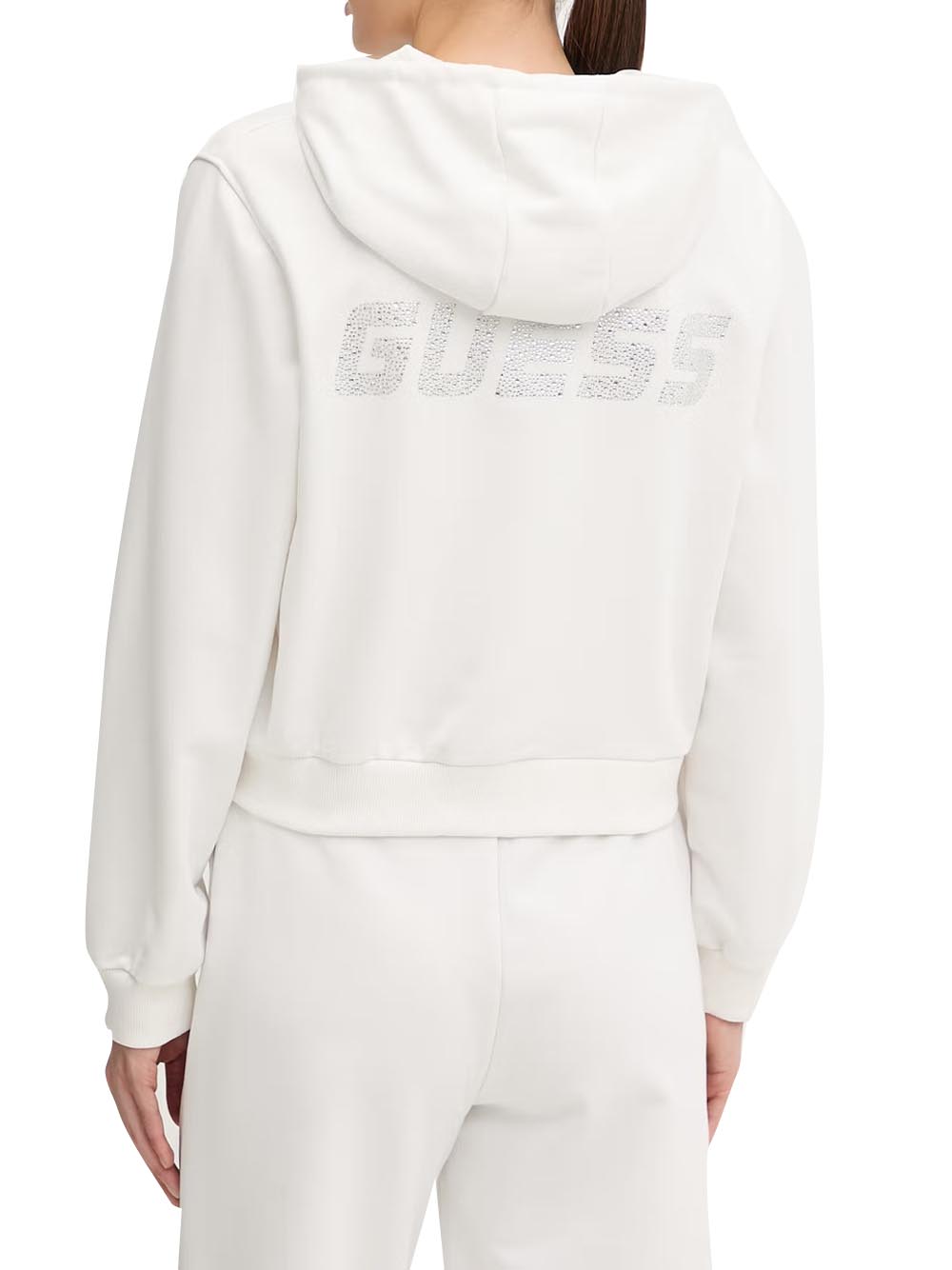 GUESS ATHLEISURE 2 USCITA Felpa Silvy Full Zip Hoodi Guess - Bianco Bianco