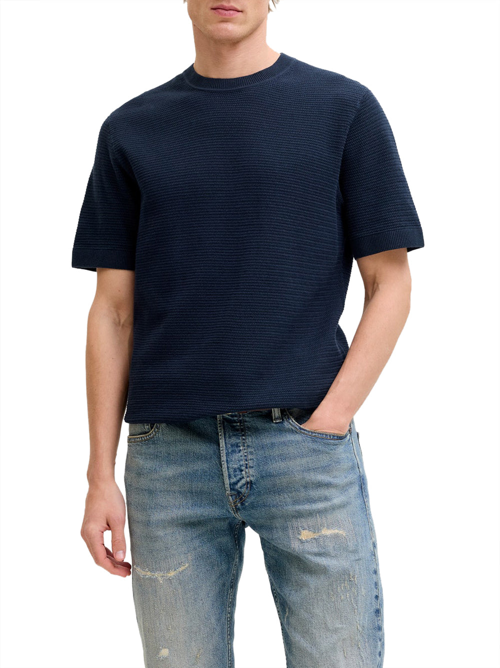 JACK&JONES MAIN 1 T-Shirt In Maglia Jack&Jones - Blu Blu
