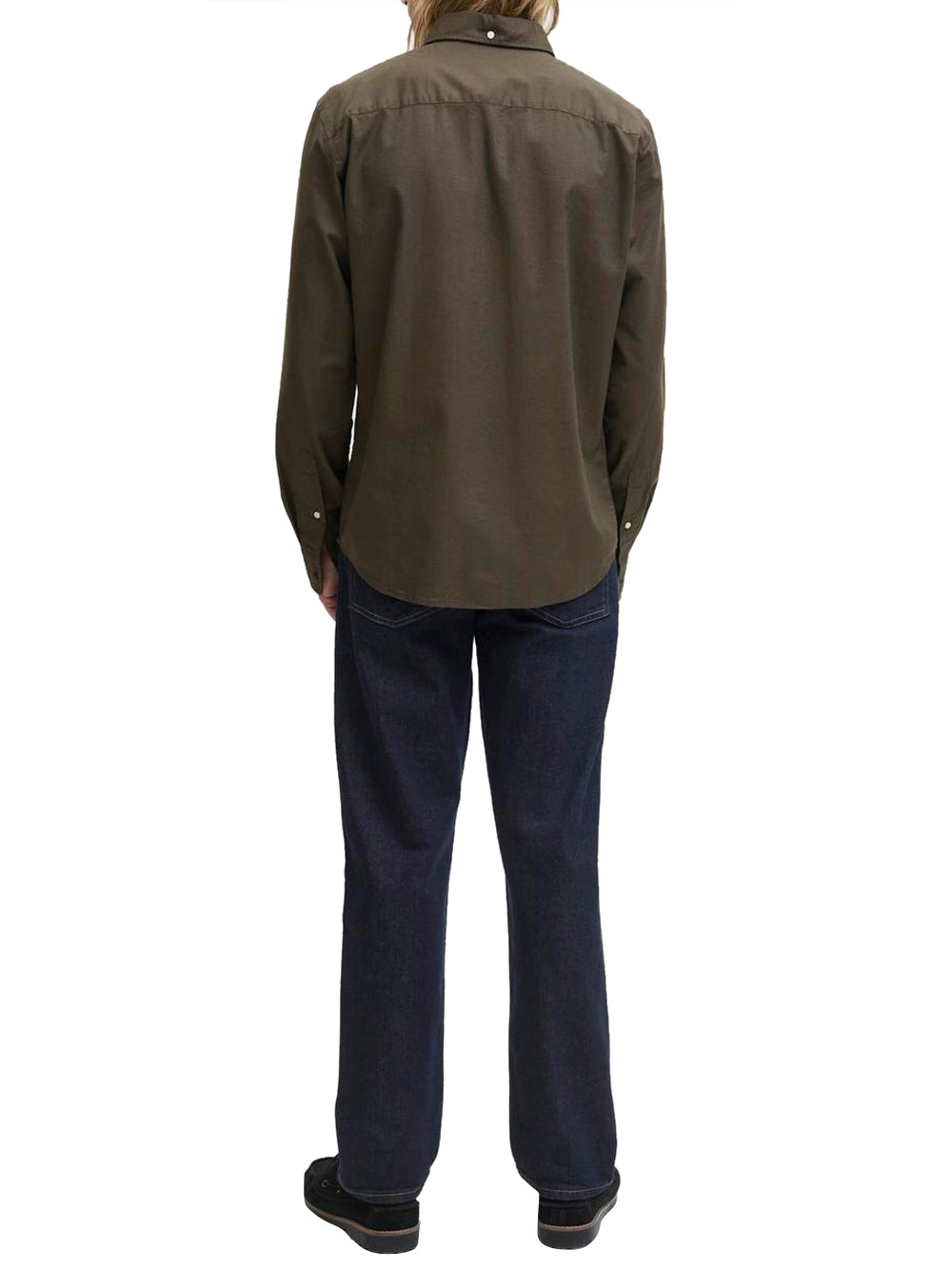 JACK&JONES STOCK Jack&Jones Camicia Casual Slim Fit - Verde Olive Nero/verde