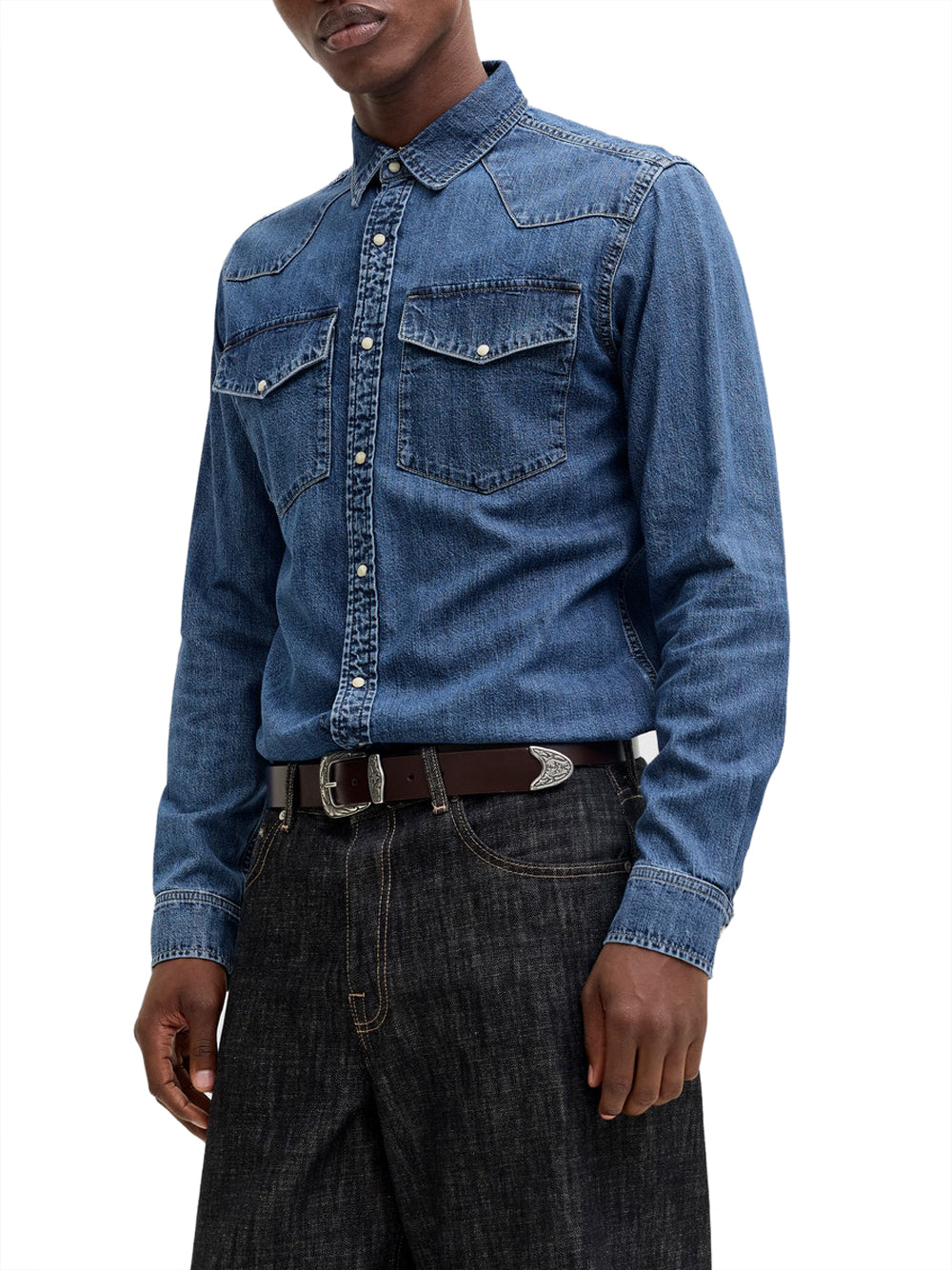 JACK&JONES STOCK Camicia Jack&Jones Slim Fit - Dark Denim Dark denim