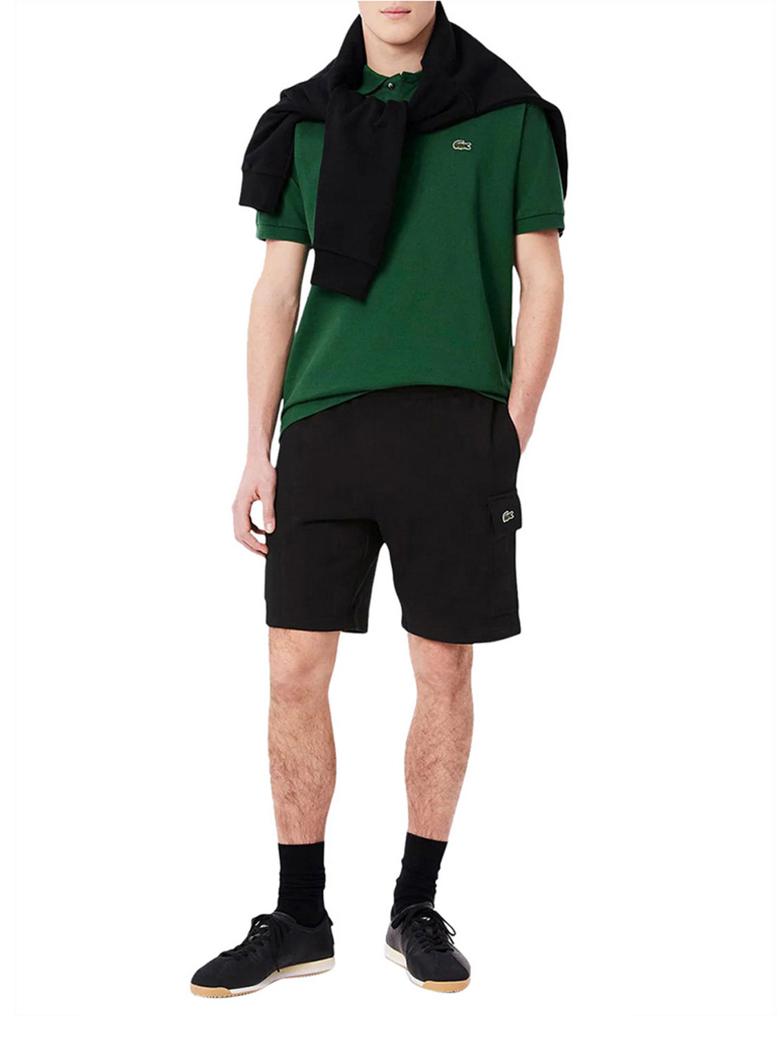 LACOSTE Short Cargo In Cotone Felpato Lacoste - Nero Nero
