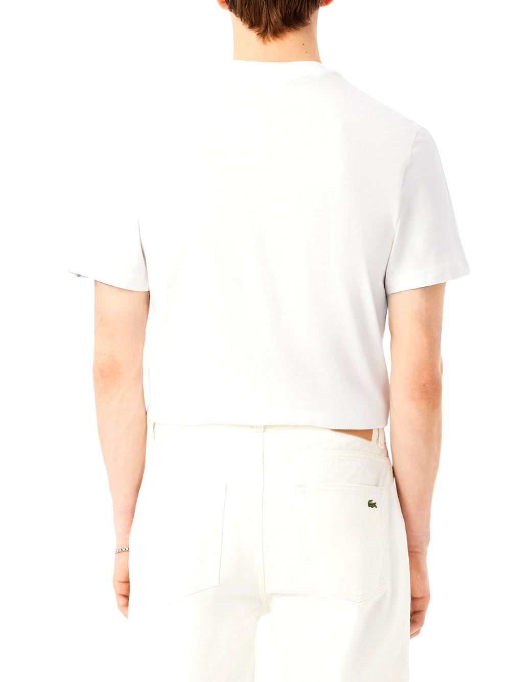 LACOSTE Lacoste T-shirt Con Fascia A Righe Con Marchio - Bianco Bianco