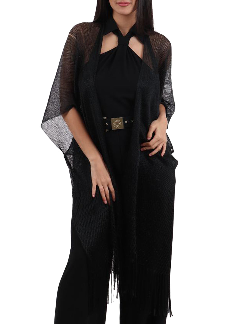 LIU JO SOFT1 Poncho Rete Lungo Liu Jo - Nero Nero