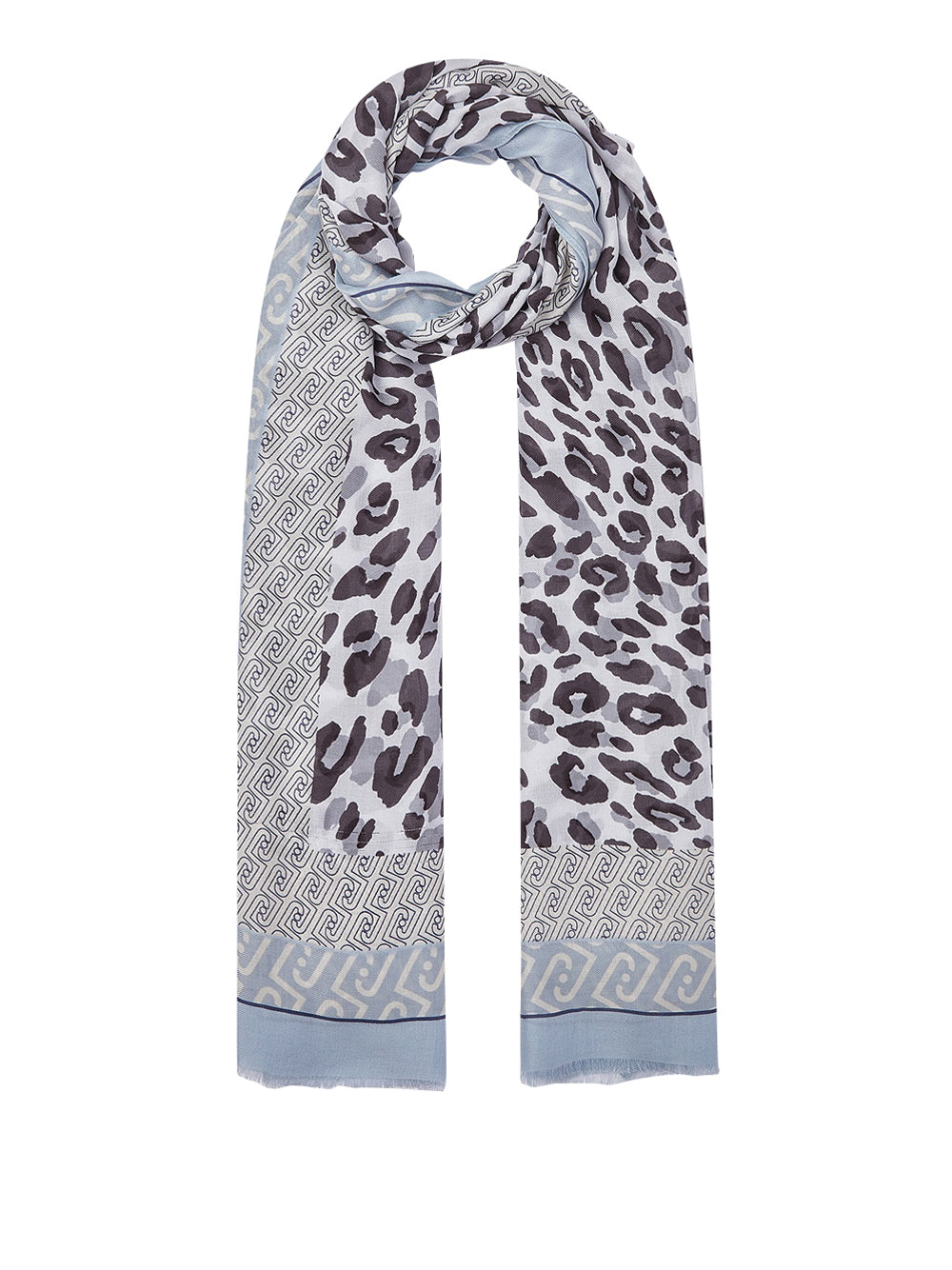 LIU JO SOFT1 Stola Liu Jo Animalier - Azzurro Azzurro