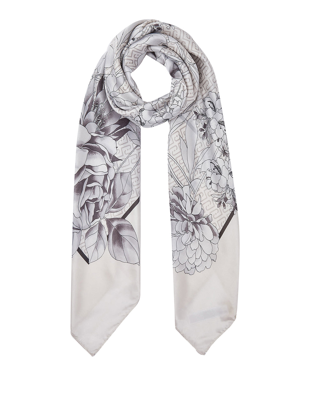 LIU JO SOFT1 Foulard Liu Jo Romantic - Avorio/Nero AVORIO/NERO