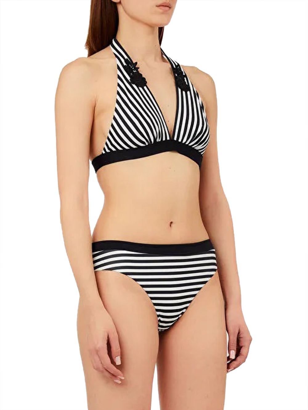 LIUJO BEACHWEAR Bikini Triangolone e Slip Alto Liu Jo - Nero/Bianco Nero/bianco
