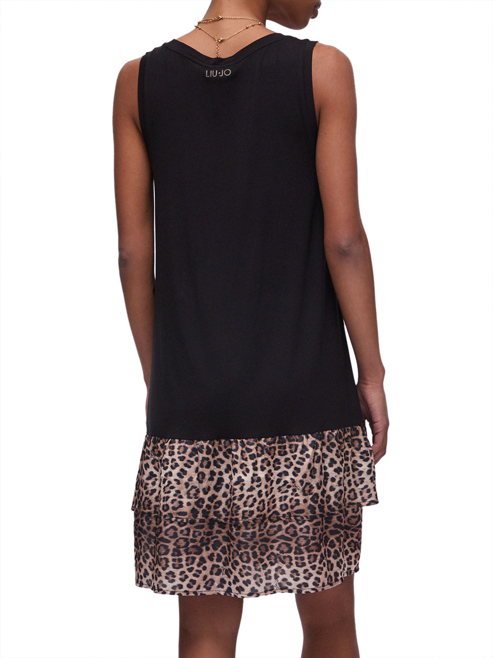 LIUJO BEACHWEAR Liu Jo Abito Con Volant - Animalier NERO/ANIMALIER