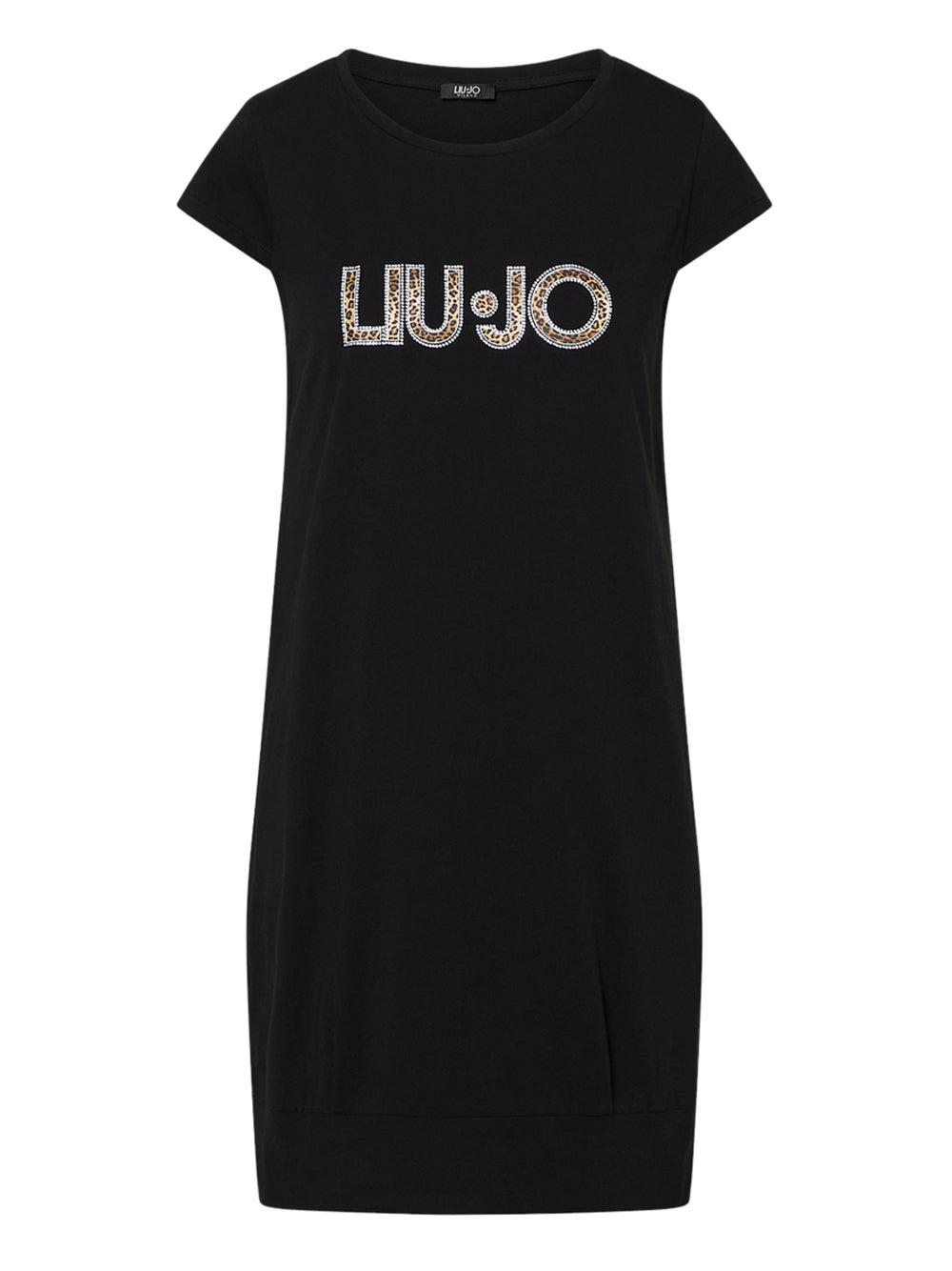 LIUJO BEACHWEAR Abito Corto Con Maxi Logo Liu Jo - Nero NERO/ANIMALIER