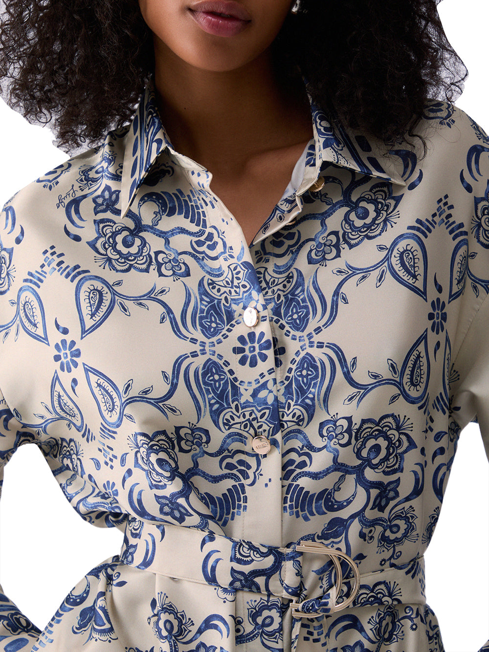 LIU.JO BLACK Camicia Liu Jo Stampa Foulard - Avorio/Azzurro AVORIO/Azzurro