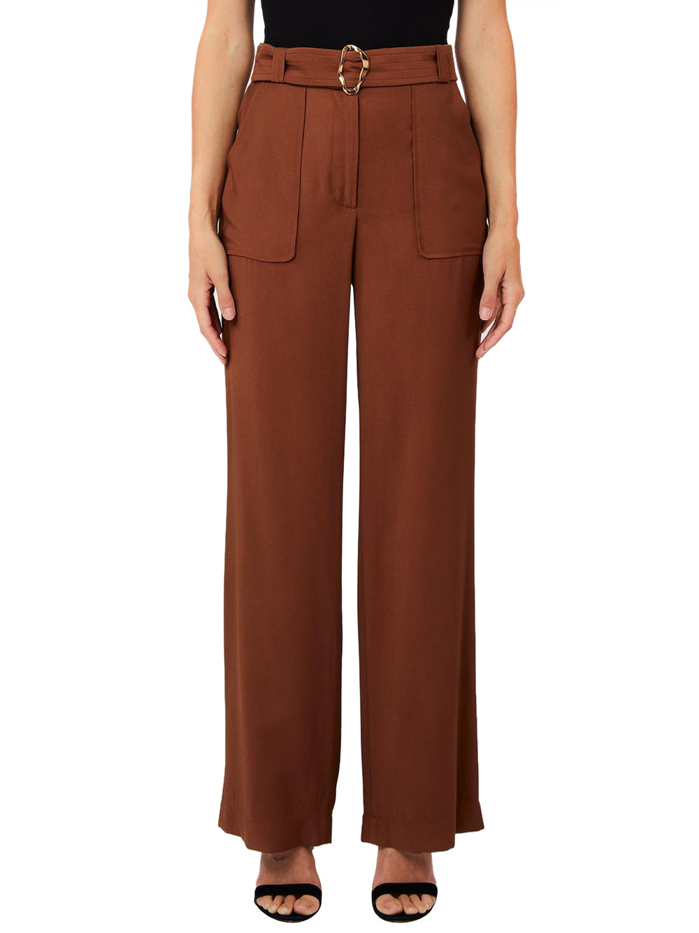 LIU.JO BLACK Pantalone Fluido Liu Jo - Marrone Tabacco