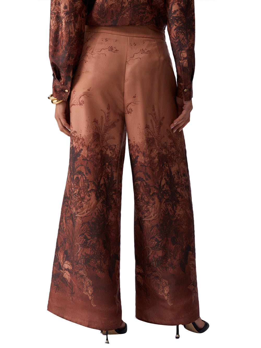LIU.JO BLACK Liu Jo Pantalone In Twill Stampato - Marrone Cuoio Jungle Hide